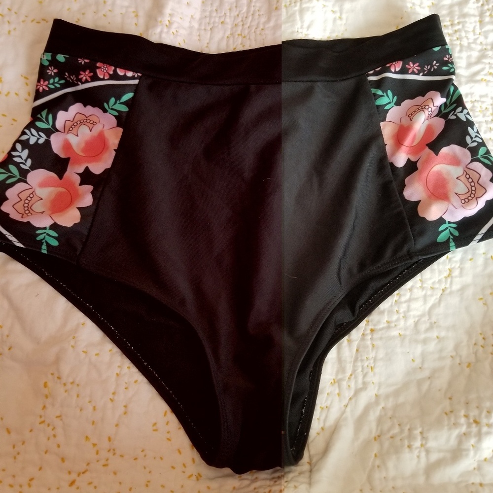 Womans High Waist Floral print swim bottoms
